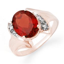 1.64 CTW Garnet & Diamond Ring 10K Rose Gold - REF-16H4A - 12315
