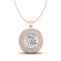 1.25 CTW VS/SI Diamond Solitaire Art Deco Necklace 18K Rose Gold - REF-272M8H - 37260