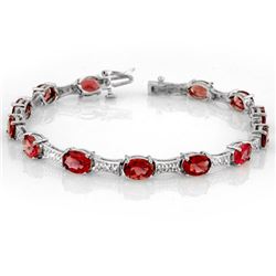 10.04 CTW Pink Tourmaline & Diamond Bracelet 10K White Gold - REF-123W5F - 10754
