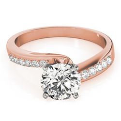 1.15 CTW Certified VS/SI Diamond Bypass Solitaire Ring 18K Rose Gold - REF-363W5F - 27679