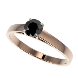 0.50 CTW Fancy Black VS Diamond Solitaire Engagement Ring 10K Rose Gold - REF-19N3Y - 32956