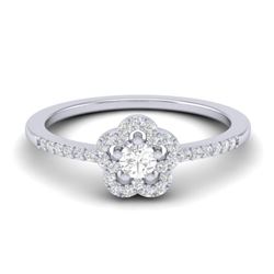 0.35 CTW Micro Pave VS/SI Diamond Ring Moon Halo In 10K White Gold - REF-27W5F - 21414