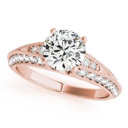 1.08 CTW Certified VS/SI Diamond Solitaire Antique Ring 18K Rose Gold - REF-127Y3K - 27256