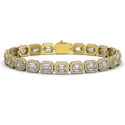 16.72 CTW Emerald Cut Diamond Designer Bracelet 18K Yellow Gold - REF-3553W8F - 42754