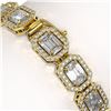 Image 4 : 16.72 CTW Emerald Cut Diamond Designer Bracelet 18K Yellow Gold - REF-3553W8F - 42754