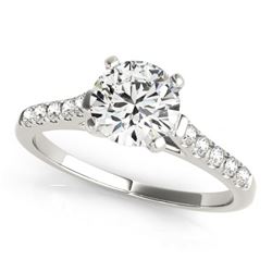 0.77 CTW Certified VS/SI Diamond Solitaire Ring 18K White Gold - REF-118K8W - 27576
