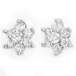 0.50 CTW Certified VS/SI Diamond Earrings 18K White Gold - REF-43T3M - 13583
