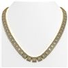 Image 1 : 41.80 CTW Princess Diamond Designer Necklace 18K Yellow Gold - REF-7719W3F - 42724