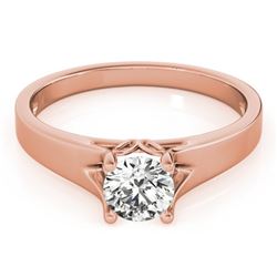 1 CTW Certified VS/SI Diamond Solitaire Wedding Ring 18K Rose Gold - REF-300H6A - 27793