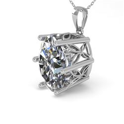 1 CTW VS/SI Oval Diamond Solitaire Necklace 18K White Gold - REF-279M2H - 35865