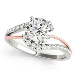 1.35 CTW Certified VS/SI Diamond Bypass Solitaire Ring 18K White & Rose Gold - REF-375F8N - 27721
