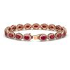 Image 2 : 15.2 CTW Ruby & Diamond Halo Bracelet 10K Rose Gold - REF-255X3T - 40455
