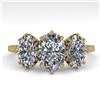 Image 1 : 2 CTW Solitaire Past Present Future VS/SI Oval Cut Diamond Ring 18K Yellow Gold - REF-414M2H - 35782