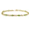Image 1 : 2.26 CTW Peridot & Diamond Bracelet 10K Yellow Gold - REF-25N8Y - 12941