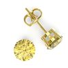 Image 2 : 4 CTW Citrine Designer Inspired Solitaire Stud Earrings 18K Yellow Gold - REF-29W3F - 21819