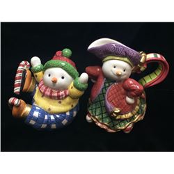 Fitz and Floyd Snow Guys Sugar and Creamer Set
