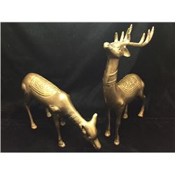 Birks Christmas Deer Vintage Brass Decorations