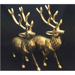 Vintage Elk, Deer Brass-Plated Decorations