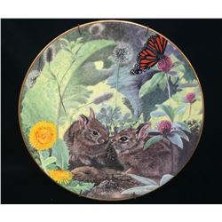 Geoff Mowery 1984 Collector Plate 'Rabbits…a quiet moment in the June forest'