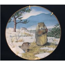 Peter Barrett 1981 Collector Plate 'Woodchucks in theFebruary Thaw'