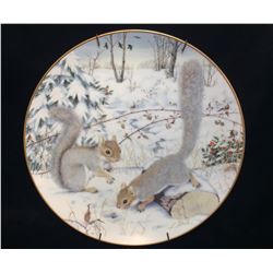 Peter Barrett 1981 Collector Plate 'Squirreling for Nuts in January'