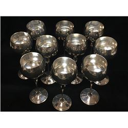 Set of Birks EP Brass Long Stem Champagne Goblets