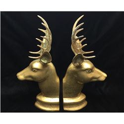 Set of 2 Elk Brass Plated Book Stoppers