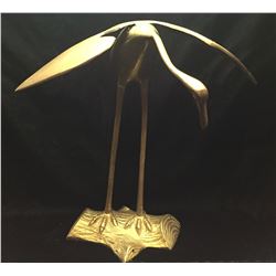Brass Plated Crane Decor