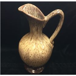 Brown Drip Glaze Pottery Pitcher Marked Evangeline Canada