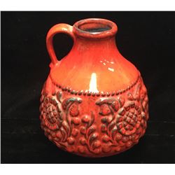 W. Germany Red Green Lava Pottery Ceramic Vase