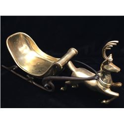The Bombay Company Brass Reindeer and Sleigh