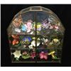 Image 1 : Set of Butterflies Figurines and Glass Decorative Cage