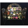 Image 2 : Set of Butterflies Figurines and Glass Decorative Cage