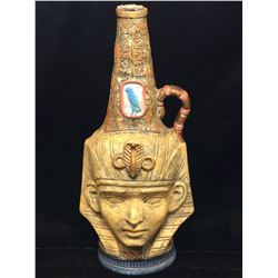 1978 King Tut Egyptian Style Decanter Hand Painted Made in Italy