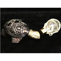 Lot of 2 - Avon Turtle Glass, Avon Pig Glass Purfume Bottle