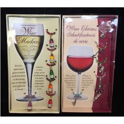 Lot of 2 Wine Markers and Charms