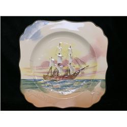 Royal Dalton HMS Bounty Collector Plate Famous Ships Commanded by Bligh, Made in England