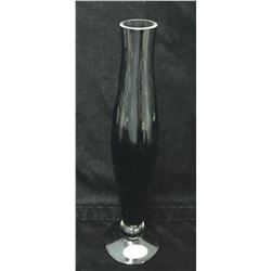 Cys Excel Glassware Black Hand Blown Décor Vase