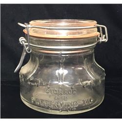 Perserving Jar 1 Pint Giftware Corp. Italy 1978 Glass Home Sweet Home Stoage