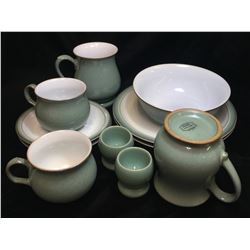 Denby Regency Green England Set of Mugs, Dishes, Bowl, Candle Holders