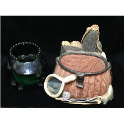 Lot of 2 - Gone fishing Collection Décor & Frog Candle Holder