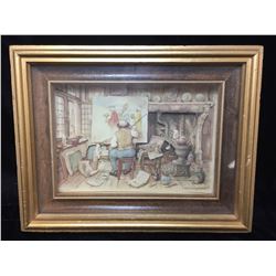 1970 Framed 3D Art by Anton Pieck