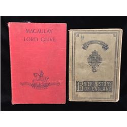 Lot of 2 Vintage Novels - Lord Clive, Brief History of England