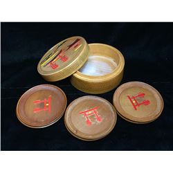 Japanese Stylized Coaster Set of 6 with Storage Case