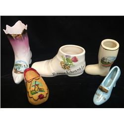 Lot of 5 Glass Ceramic Shoes, Destintions
