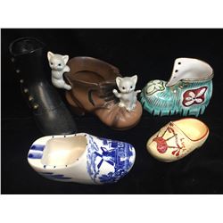 Lot of 5 Glass Ceramic Shoes