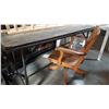 Image 2 : FOLDING WOOD TABLE AND TWO PEG RACKS W/ ROLLING WOOD CHAIR