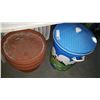 Image 1 : FARM THEMED GARBAGE CAN AND PLANTER POTS