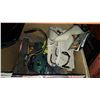 Image 2 : BOX OF HAND TOOLS, TROUBLE LIGHT, AND RED TOOL BOX W/ CONTENTS