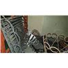 Image 2 : LOT OF METAL PLANT HOLDERS AND FOLDING METAL TABLE W/ TRAY